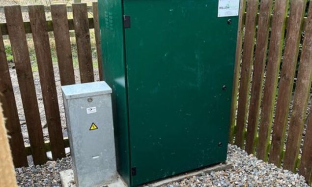 Residential package pumping station between cottages in Yorkshire by Willow Pumps